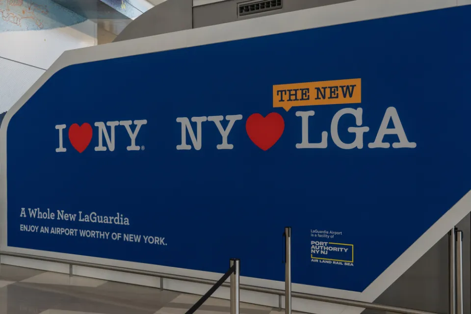 The interior of the new Terminal B arrivals and departures hall at LaGuardia Airport